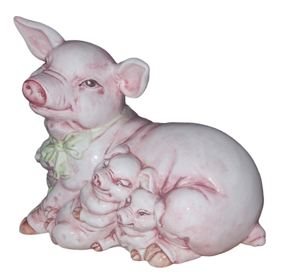 Ceramic Momma Pig & Piglets​ - Picture 1 of 9